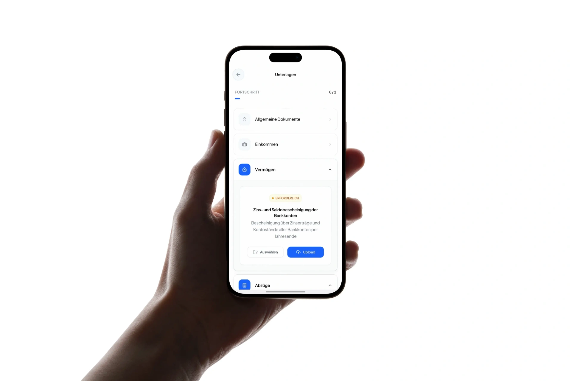 Unterlagen hochladen